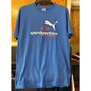 Puma Sportspectrum Futbol Shreveport United SC Soccer T-Shirt Blue Mens Medium
